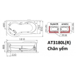 Bồn Tắm Chân Yếm Caesar AT3180L/R