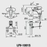Vòi Chậu Nóng Lạnh Inax LFV-1001S