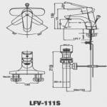 Vòi Chậu Nóng Lạnh Inax LFV-111S Chậu 3 Lỗ