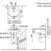 Bản vẽ chậu rửa lavabo INAX L-284V/L-284VC treo tường kèm chân treo