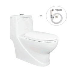 Bồn Cầu Viglacera 1 Khối V38 Kèm Vòi Xịt VG826