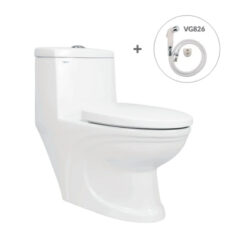 Bồn Cầu Viglacera 1 Khối V39 Kèm Vòi Xịt VG826