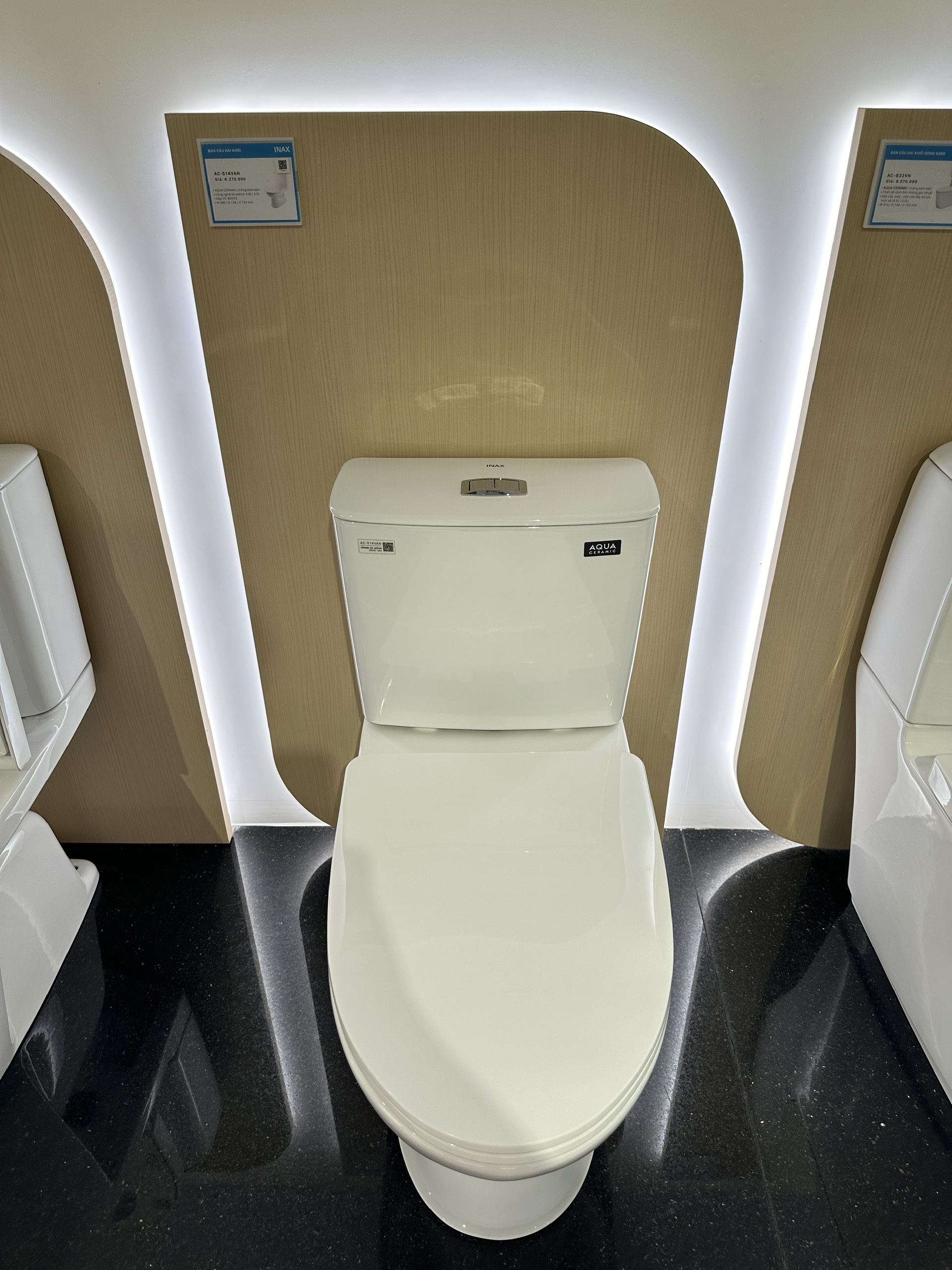 Thiết bị vệ sinh cao cấp chính hãng giá rẻ 2022 Bồn Cầu INAX AC-514VAN (AC514VAN) 2 Khối Aqua Ceramic - Ảnh 4