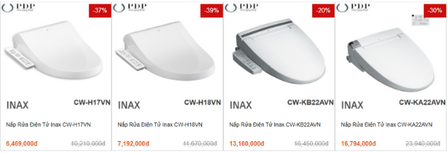 Giá nắp bồn cầu điện tử INAX cao cấp chính hãng.
