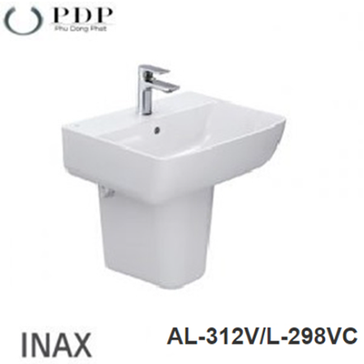 Hình ảnh lavabo Inax treo tường kèm chân treo AL-312V/L-298VC