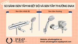 So sánh sen tắm nhiệt độ và sen tắm thường Inax