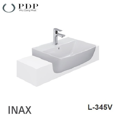Hình ảnh lavabo Inax bán âm bàn L-345V