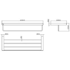 Bản vẽ kĩ thuật thanh treo khăn INAX KFS-945VA