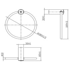 Bản vẽ kĩ thuật vòng treo khăn INAX KFS-947V
