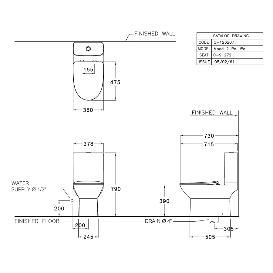 Thiết bị vệ sinh cao cấp chính hãng giá rẻ 2022 BỒN CẦU 2 KHỐI COTTO C126207 - Ảnh 2