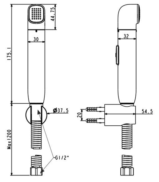 Thiết bị vệ sinh cao cấp chính hãng giá rẻ 2022 Vòi xịt American Standard WF-TS28B