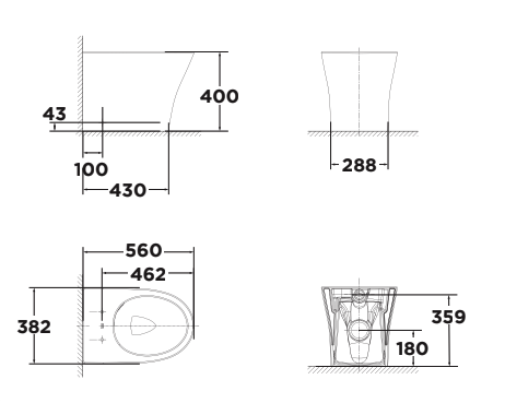 Thiết bị vệ sinh cao cấp chính hãng giá rẻ 2022 BỒN CẦU TREO TƯỜNG AMERICAN STANDARD VF-2141S (ĐẶT SÀN) - Ảnh 2