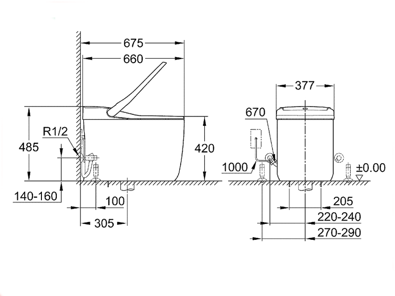 Thiết bị vệ sinh cao cấp chính hãng giá rẻ 2022 BỒN CẦU THÔNG MINH GROHE 36492SH0 - Ảnh 3