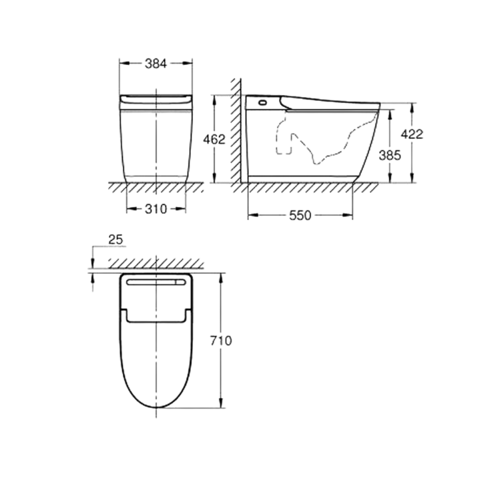 Thiết bị vệ sinh cao cấp chính hãng giá rẻ 2022 BỒN CẦU THÔNG MINH GROHE 36543SH0 - Ảnh 4
