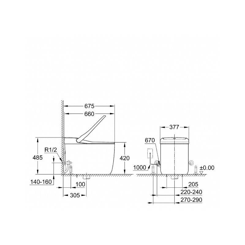 Thiết bị vệ sinh cao cấp chính hãng giá rẻ 2022 BỒN CẦU THÔNG MINH GROHE 39355SH0 - Ảnh 5