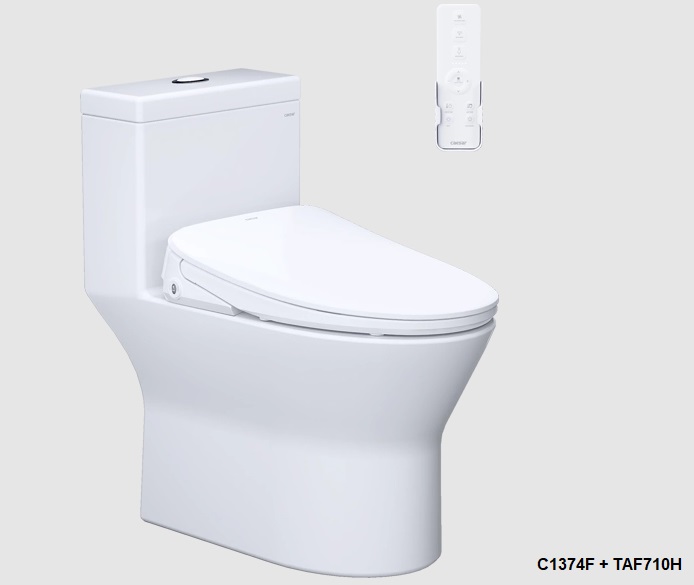 Thiết bị vệ sinh cao cấp chính hãng giá rẻ 2022 Bồn Cầu 1 Khối CAESAR C1374F/TAF710H Có Remote