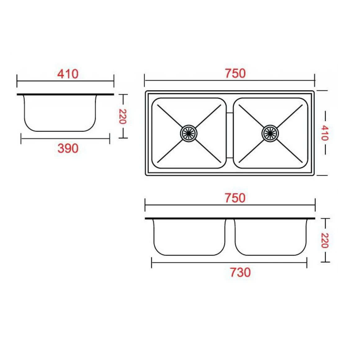Thiết bị vệ sinh cao cấp chính hãng giá rẻ 2022 CHẬU RỬA CHÉN 2 HỘC SƠN HÀ S76S - Ảnh 3