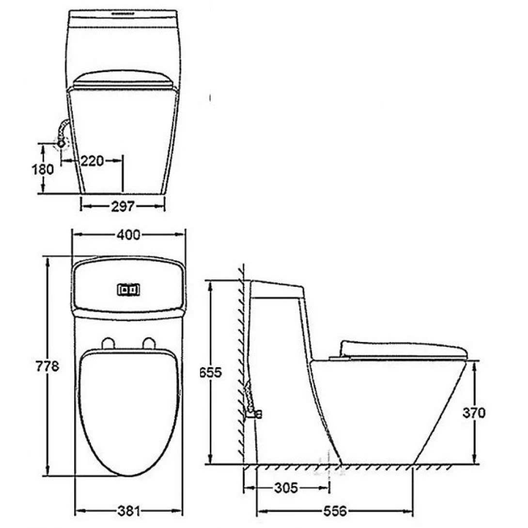 Thiết bị vệ sinh cao cấp chính hãng giá rẻ 2022 BỒN CẦU 1 KHỐI GROHE 39316000 - Ảnh 2