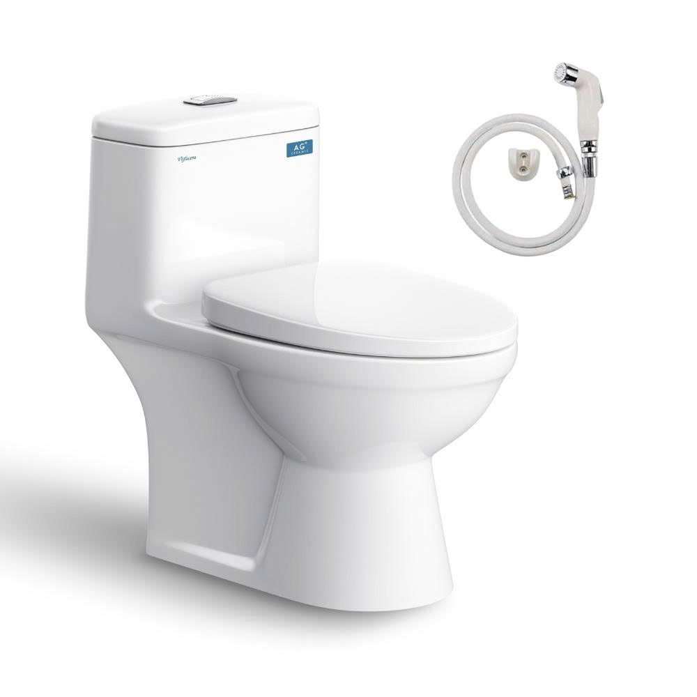Thiết bị vệ sinh cao cấp chính hãng giá rẻ 2022 BỒN CẦU 1 KHỐI KÈM VÒI XỊT VIGLACERA BL5 (NẮP ÊM)