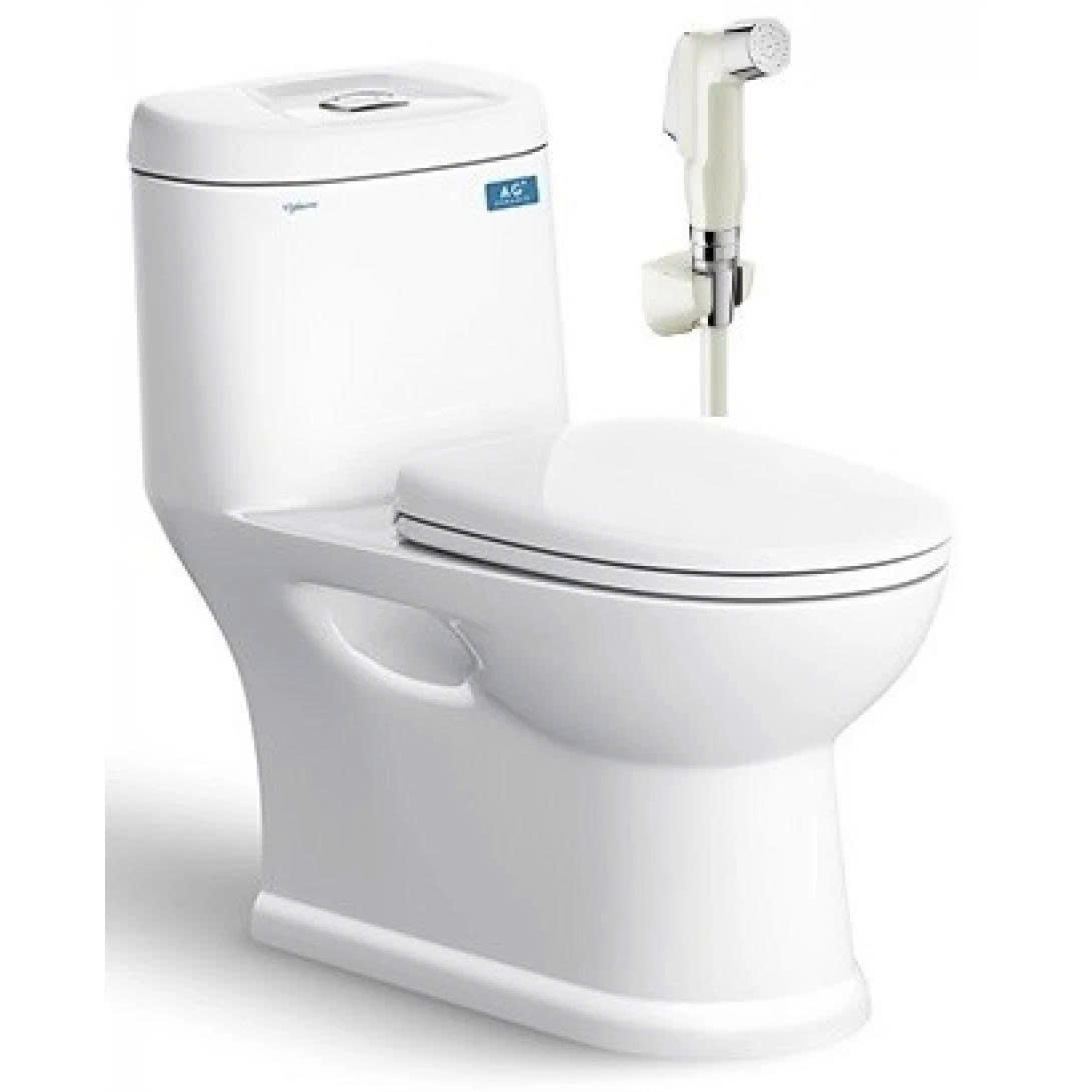 Thiết bị vệ sinh cao cấp chính hãng giá rẻ 2022 BỒN CẦU 1 KHỐI KÈM VÒI XỊT VIGLACERA C109 (NẮP ÊM)