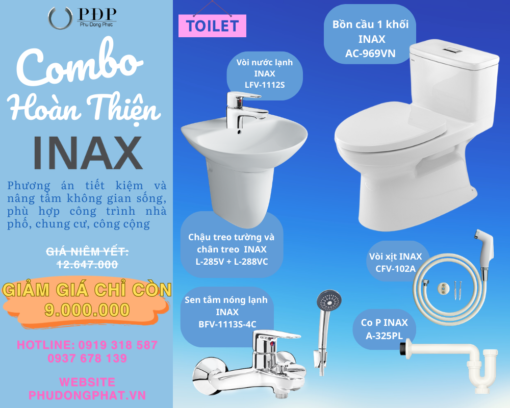 Thiết bị vệ sinh cao cấp chính hãng giá rẻ 2022 COMBO PHÒNG TẮM HOÀN THIỆN INAX