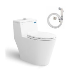 BỒN CẦU 1 KHỐI KÈM VÒI XỊT VIGLACERA V823 (NẮP ÊM)