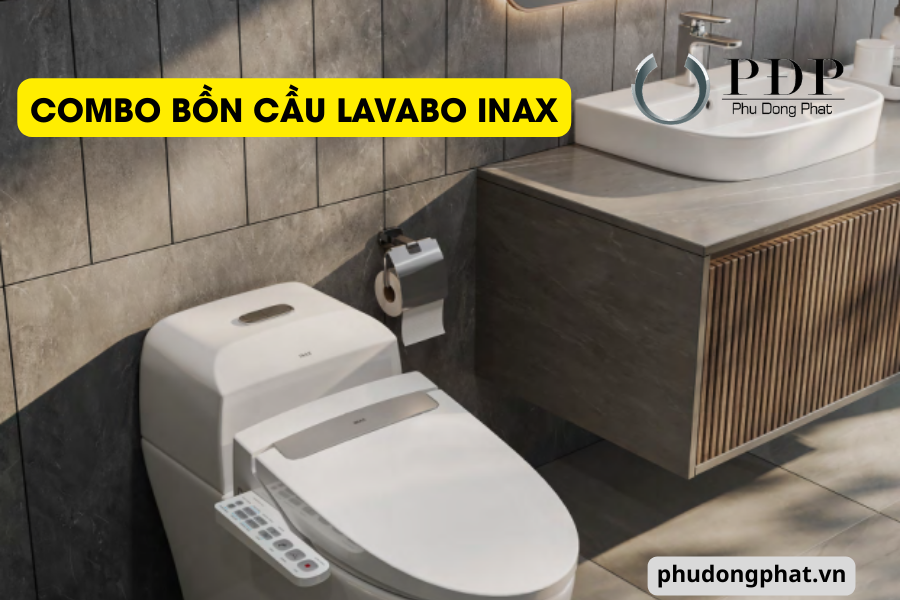 Thiết bị vệ sinh cao cấp chính hãng giá rẻ 2022 COMBO BỒN CẦU LAVABO INAX