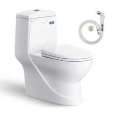 BỒN CẦU 1 KHỐI KÈM VÒI XỊT VIGLACERA V38 (NẮP ÊM)