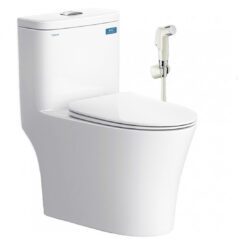 BỒN CẦU 1 KHỐI KÈM VÒI XỊT VIGLACERA V63 (NẮP ÊM)