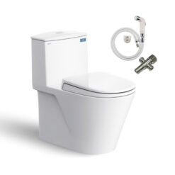 BỒN CẦU 1 KHỐI KÈM VÒI XỊT VIGLACERA V817 (NẮP ÊM)