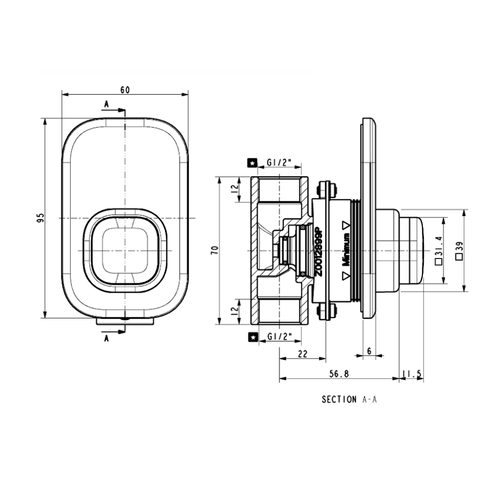 Thiết bị vệ sinh cao cấp chính hãng giá rẻ 2022 SEN TẮM NƯỚC LẠNH ÂM TƯỜNG AMERICAN STANDARD WF-T826 - Ảnh 2