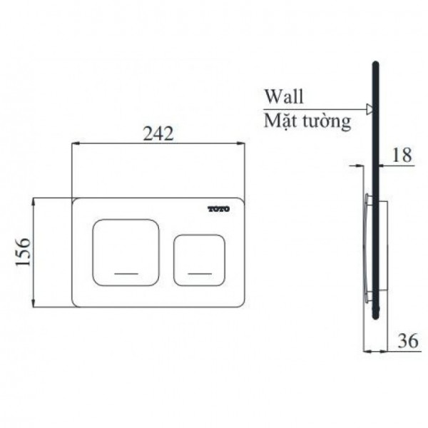 Thiết bị vệ sinh cao cấp chính hãng giá rẻ 2022 Nút Nhấn Xả TOTO HMB003CPR-2 - Ảnh 2
