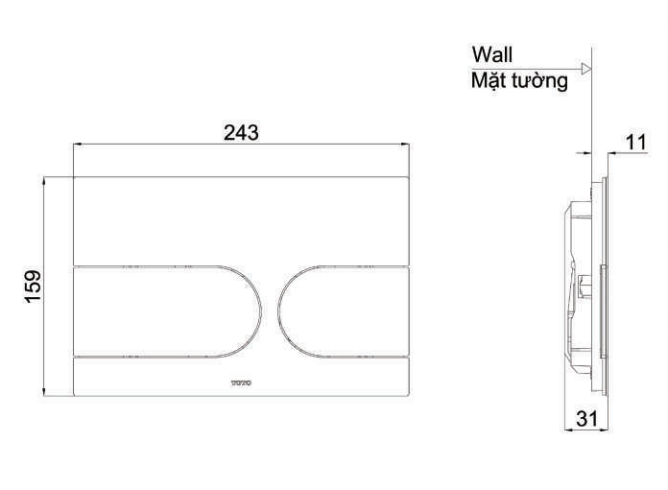 Thiết bị vệ sinh cao cấp chính hãng giá rẻ 2022 Nút Nhấn Xả TOTO MB175M-SS - Ảnh 2