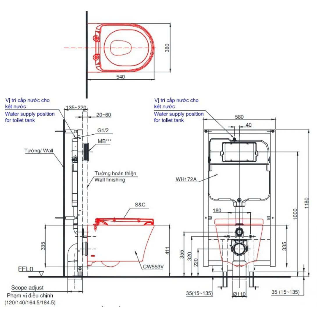 Thiết bị vệ sinh cao cấp chính hãng giá rẻ 2022 Bồn Cầu Treo Tường TOTO CW553/WH172A/TC384CVK/MB174P#WH - Ảnh 2