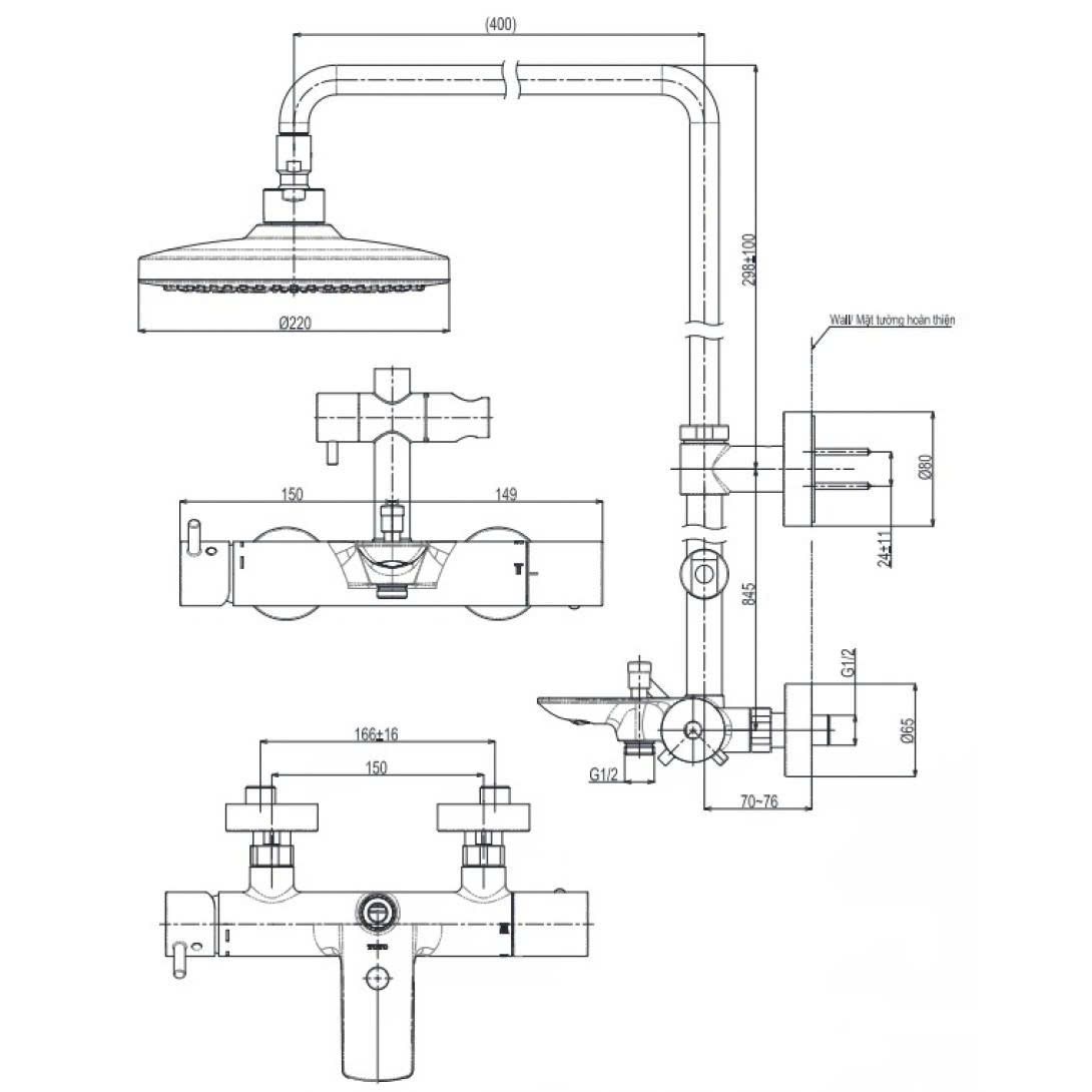 Thiết bị vệ sinh cao cấp chính hãng giá rẻ 2022 Sen Cây Nóng Lạnh TOTO TBW01301AB - Ảnh 2