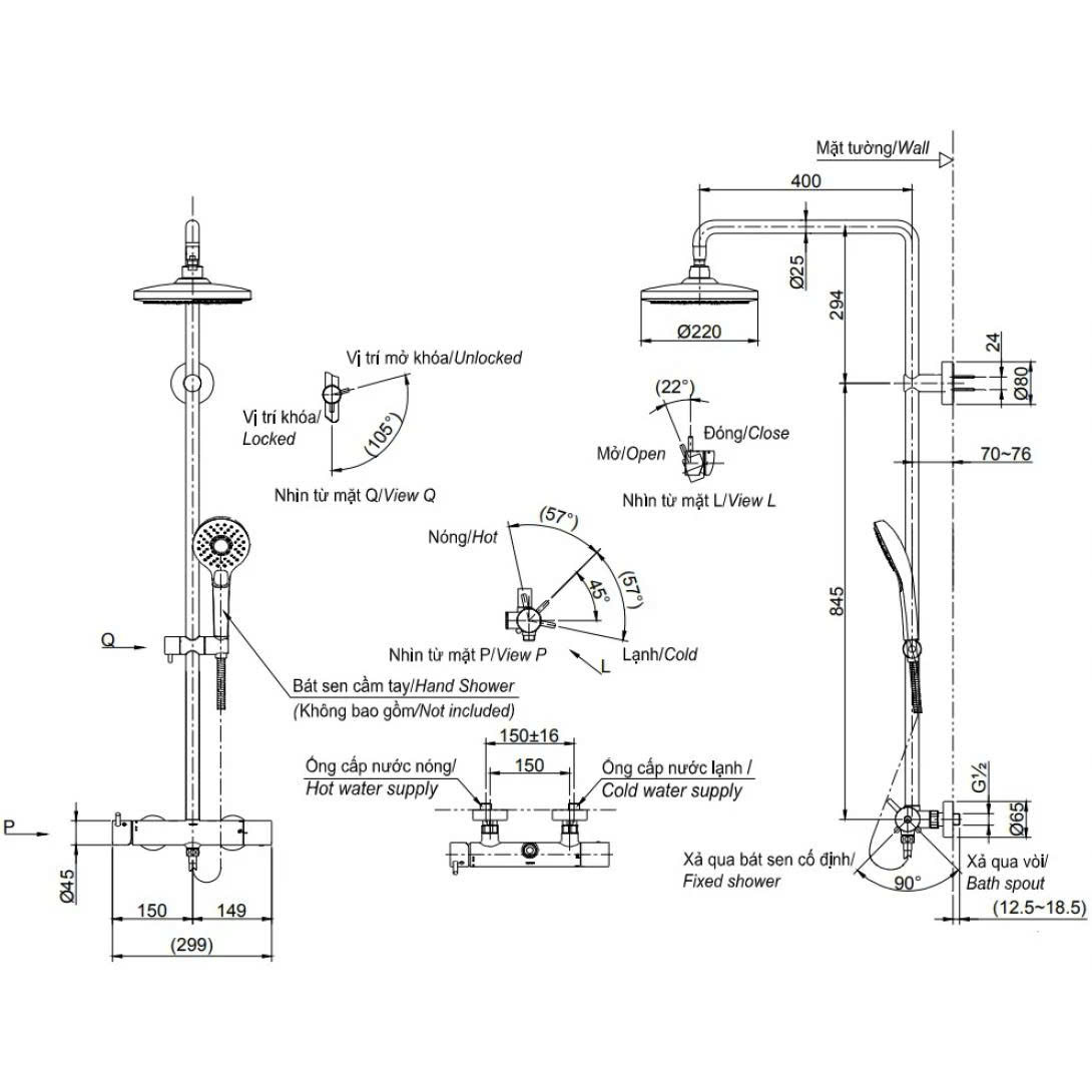 Thiết bị vệ sinh cao cấp chính hãng giá rẻ 2022 Sen Cây Nóng Lạnh TOTO TBW01303BA - Ảnh 2