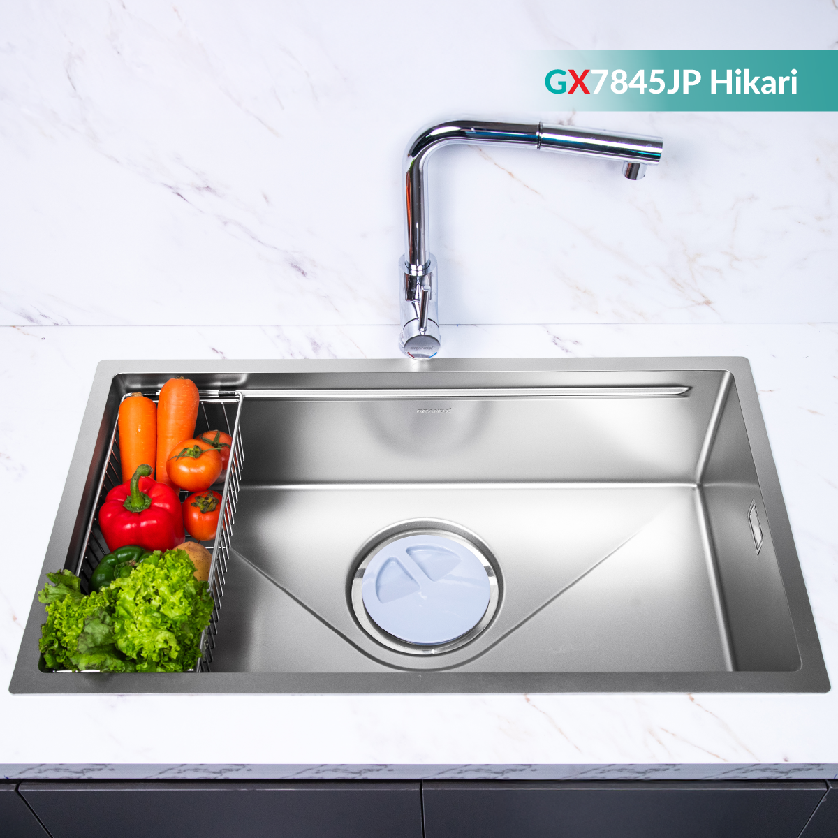Thiết bị vệ sinh cao cấp chính hãng giá rẻ 2022 CHẬU RỬA CHÉN 1 HỘC GRAND X GX7845JP