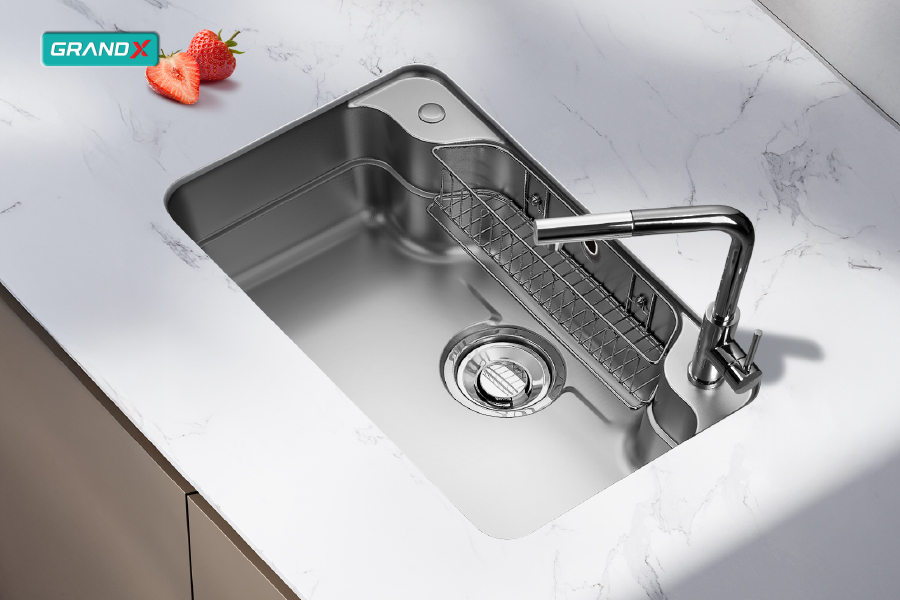 Thiết bị vệ sinh cao cấp chính hãng giá rẻ 2022 CHẬU RỬA CHÉN 1 HỘC GRAND X GX7548JP - Ảnh 2