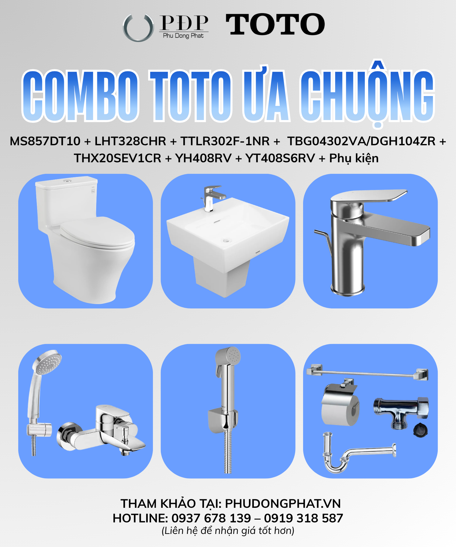 Thiết bị vệ sinh cao cấp chính hãng giá rẻ 2022 COMBO PHÒNG TẮM TOTO ƯA CHUỘNG